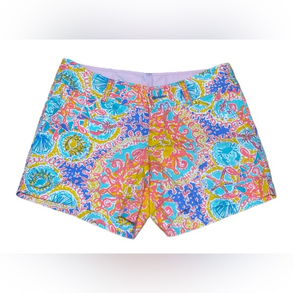 Lilly Pulitzer Pants - Lilly Pulitzer Callahan Shorts Size 0 Bright Colorful Print 100% Cotton